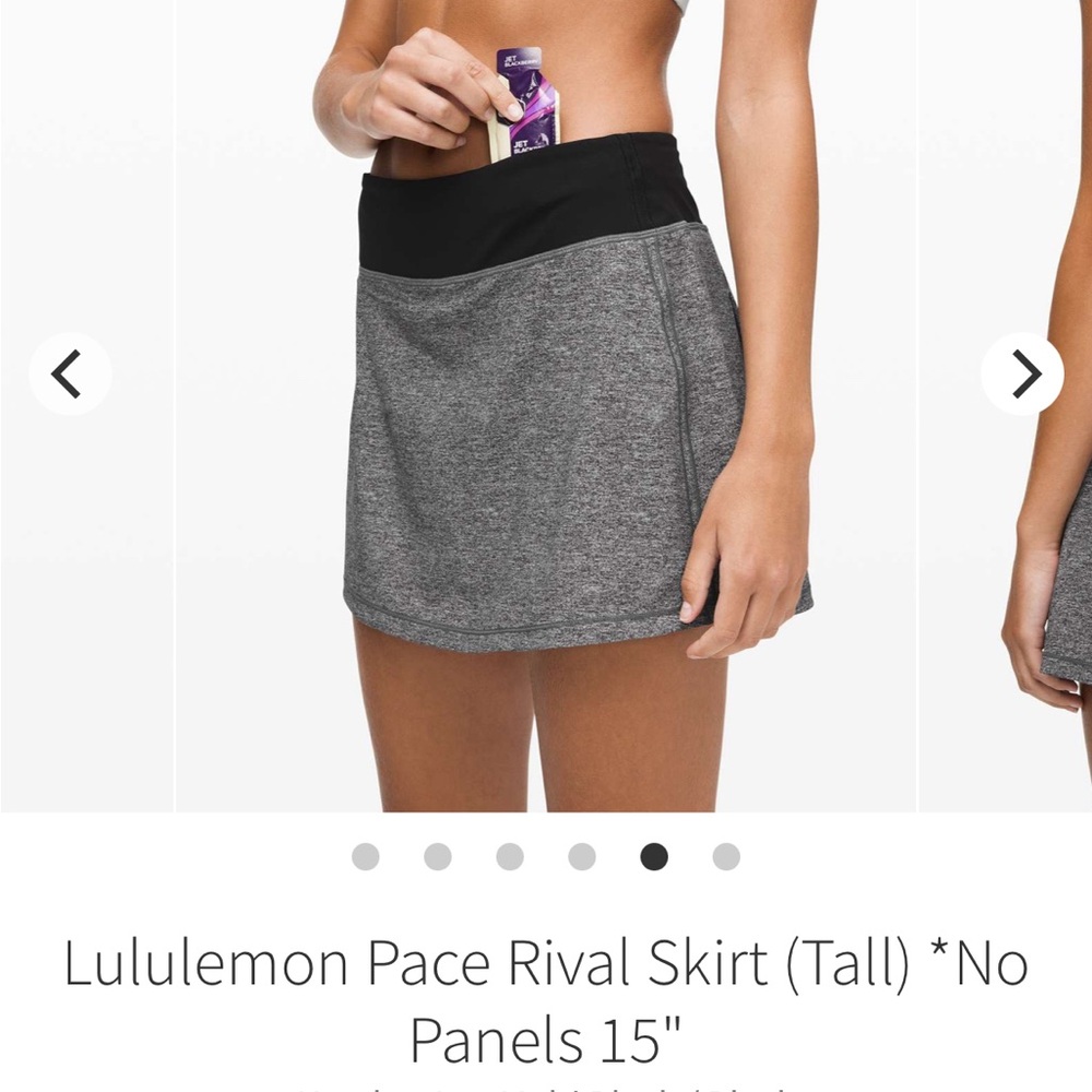 Lululemon Pace Rival Skort Tall No Panels